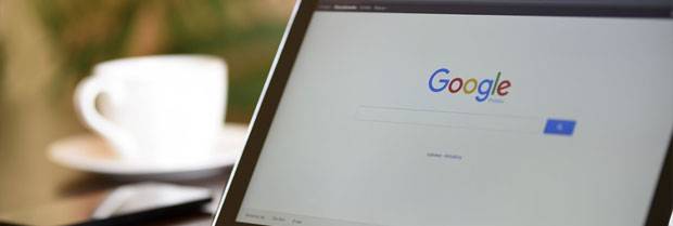 Search Engine Marketing Google Main Page on Tablet
