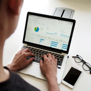 Man working on laptop