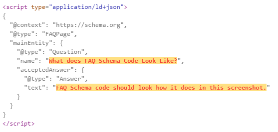 faq schema code